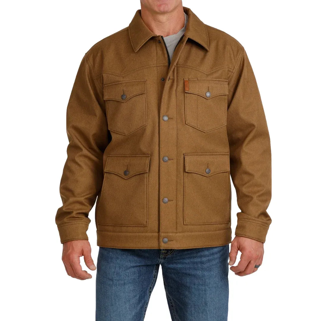 Cinch Men's Long Sleeve Bonded Chore Jacket- Brown