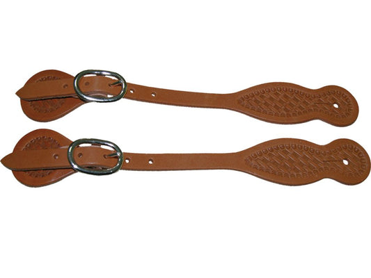 Aime Imports Leather Spur Straps 5/8" - Chestnut