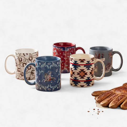 Hi End Accents Patchwork Bandana Botanicals Mug