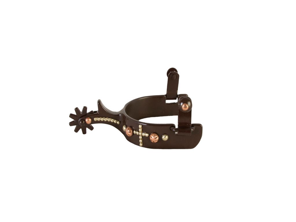Aime Imports Steel Cross N Dot Spur - Brown