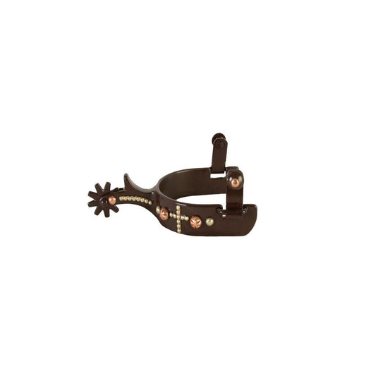 Aime Imports Steel Cross N Dot Spur - Brown
