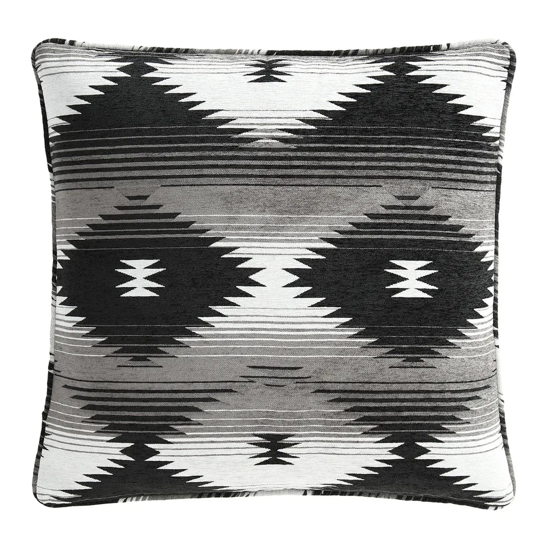 Hi End Accents Silverado Chenille Jacquard Sham- Black
