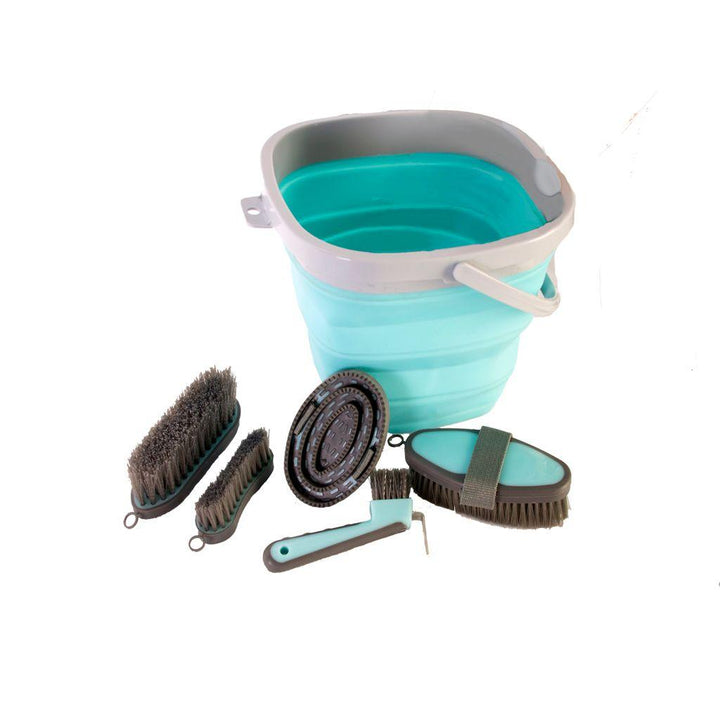 Aime 10 L Collapsible Bucket Set w/ Grooming Set - Multiple Colours