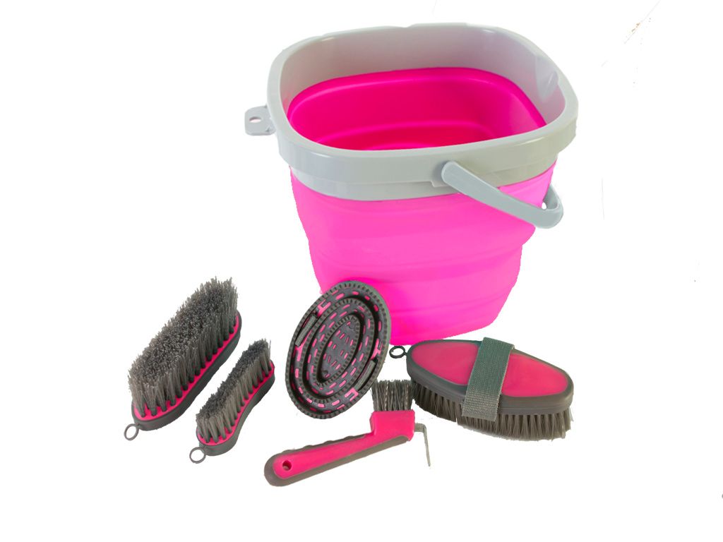 Aime 10 L Collapsible Bucket Set w/ Grooming Set - Multiple Colours
