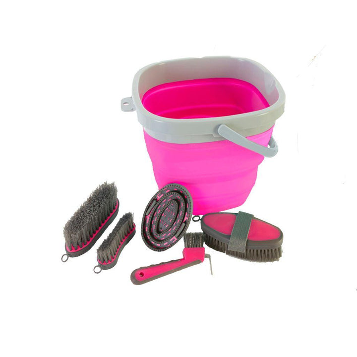 Aime 10 L Collapsible Bucket Set w/ Grooming Set - Multiple Colours