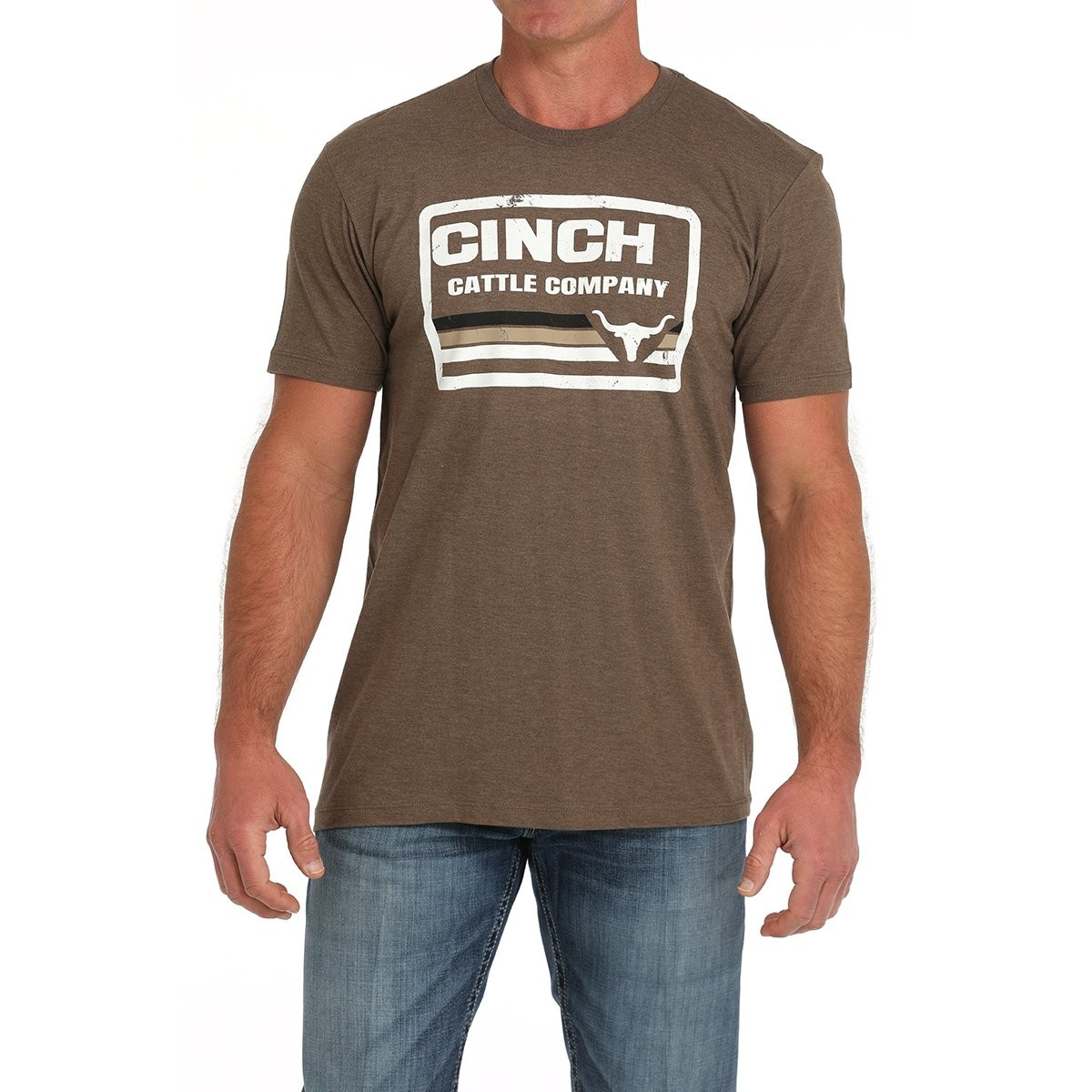 Cinch Men's Short Sleeve Tee Shirt- Brown