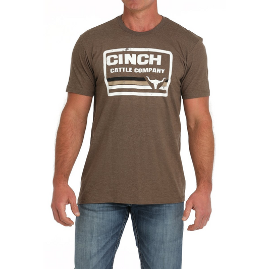 Cinch Men's Short Sleeve Tee Shirt- Brown