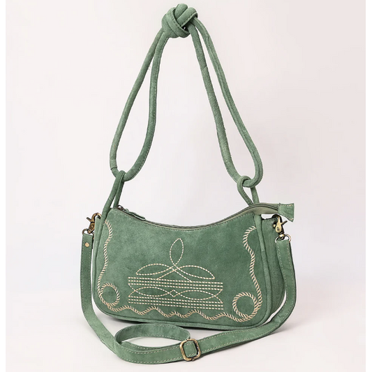 American Darling Women's Genuine Western Suede Leather Crossbody Purse