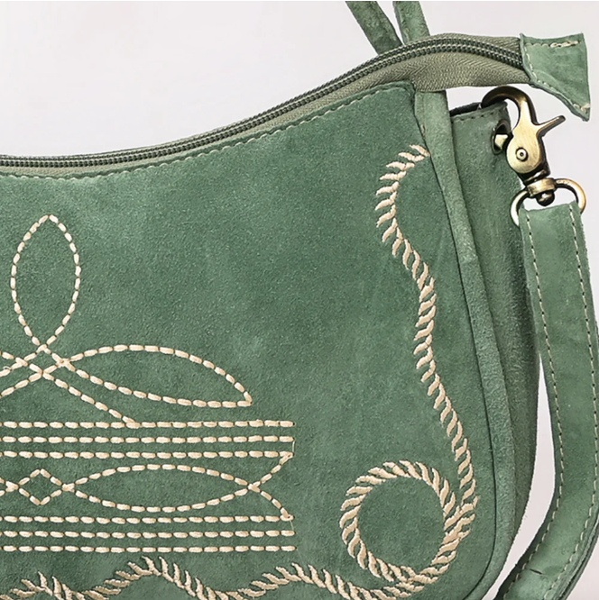 American Darling Women's Genuine Western Suede Leather Crossbody Purse