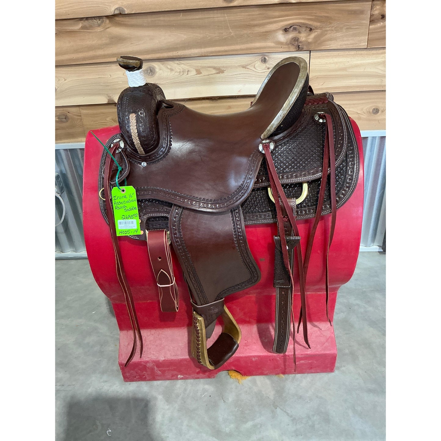 Irvine 16" Association Ranch Saddle-3/4 Tooled Chocolate