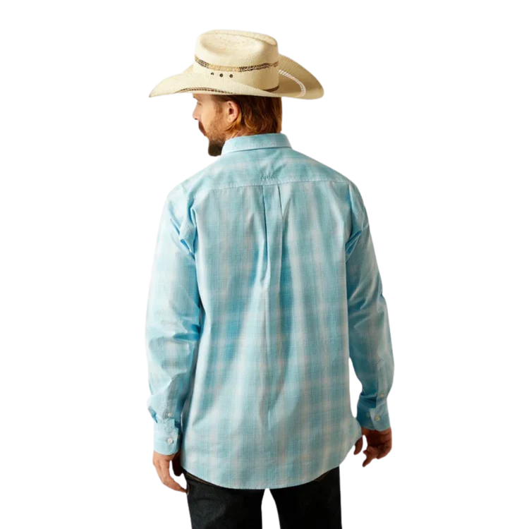 Ariat Men's Long Sleeve Pro Series Gregory Classic Fit Shirt- Light Turquoise