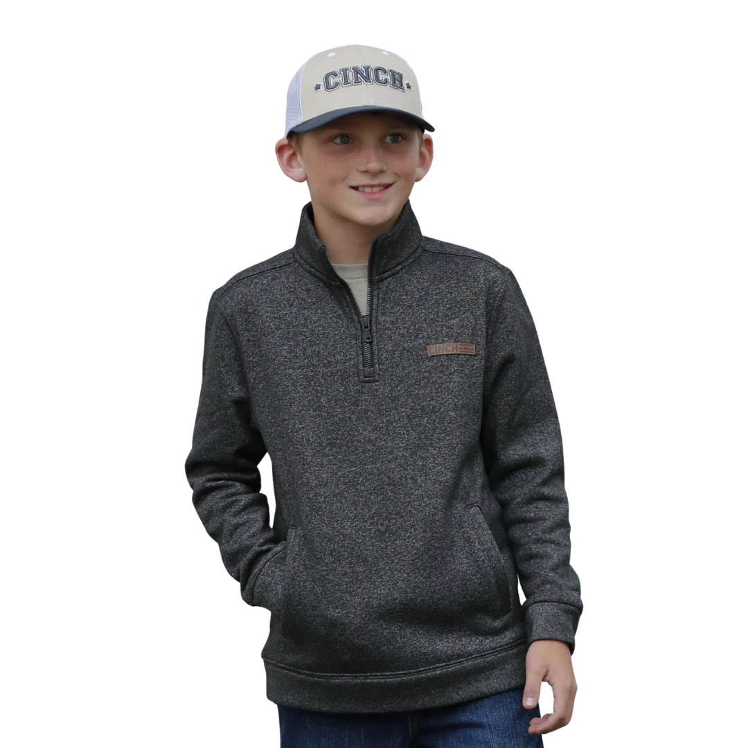 Cinch Boy's 1/2 Zip Pullover - Black