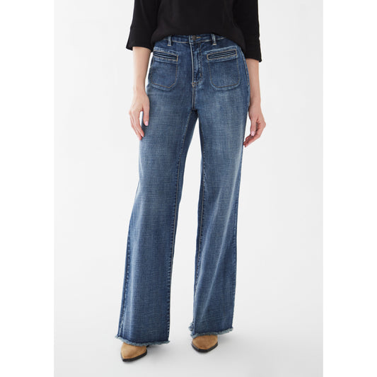 FDJ Women's Suzanne Wide Leg Jeans - Medium Dark Wash