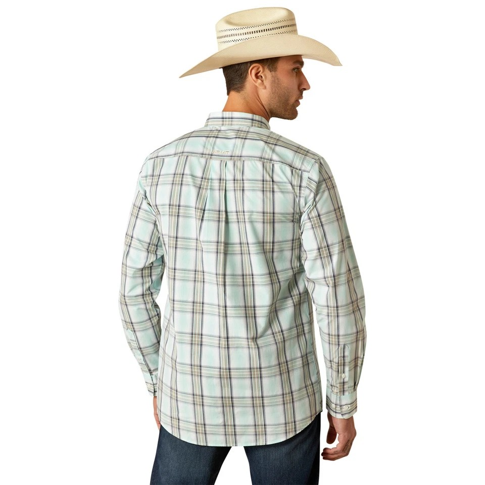 Ariat Men's Long Sleeve Pro Series Corban Fitted  Shirt- Mint