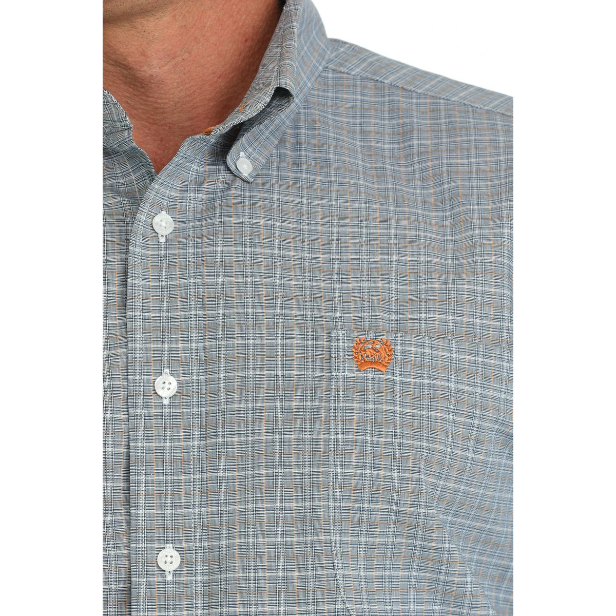 Cinch Men's Long Sleeve Print Shirt- Blue