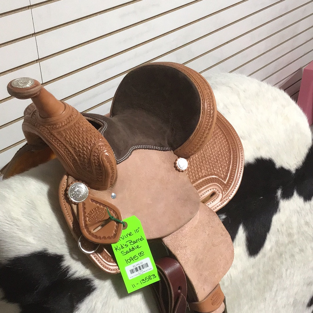 Irvine 10" Kid's Barrel  Saddle - 1/2 Basic Tooling