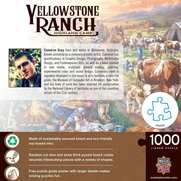 Masterpieces Yellowstone Ranch Highland Camp 1000 Piece  Jigsaw Puzzle