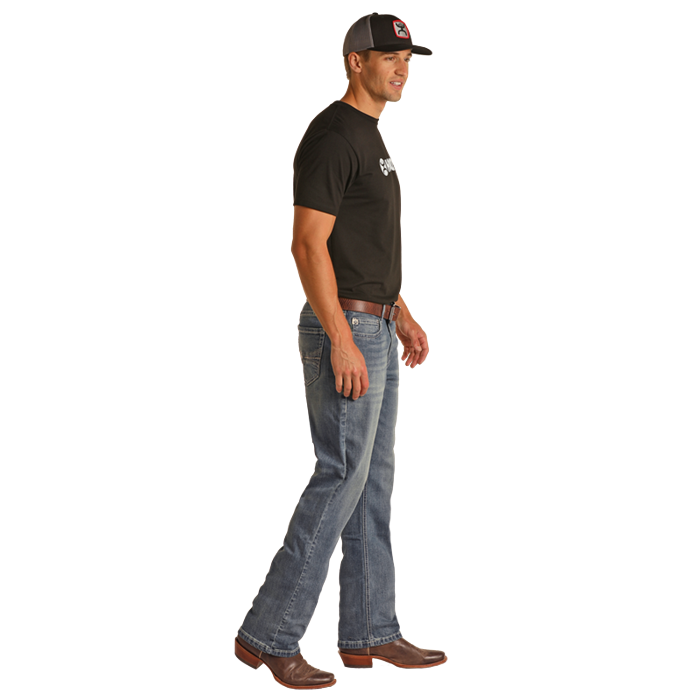 Hooey Mens Double Barrel Stackable Bootcut Vintage Jeans - Medium Vintage