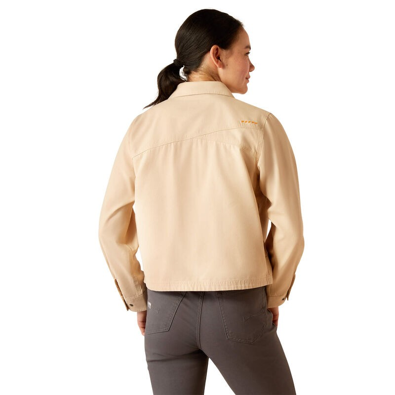 Ariat Women's Rebar Cropped Woven Shirt Jacket- Smoke Grey