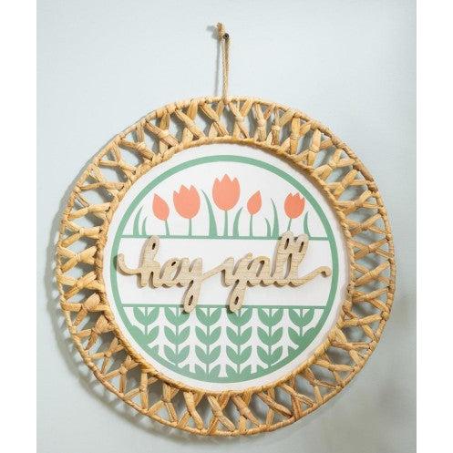 Evergreen Hey Yall' Round 18" Wall Decor