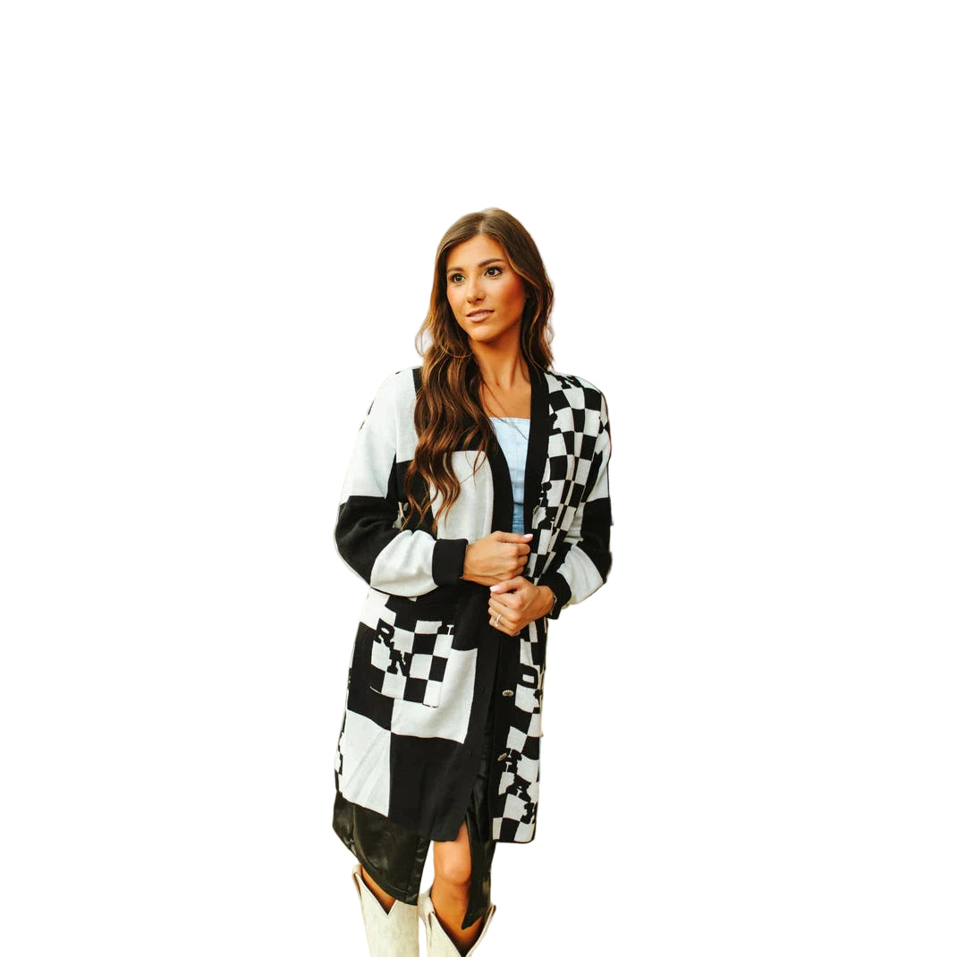 2 Fly Women's Cowboy Bueno Cardigan - Black/White