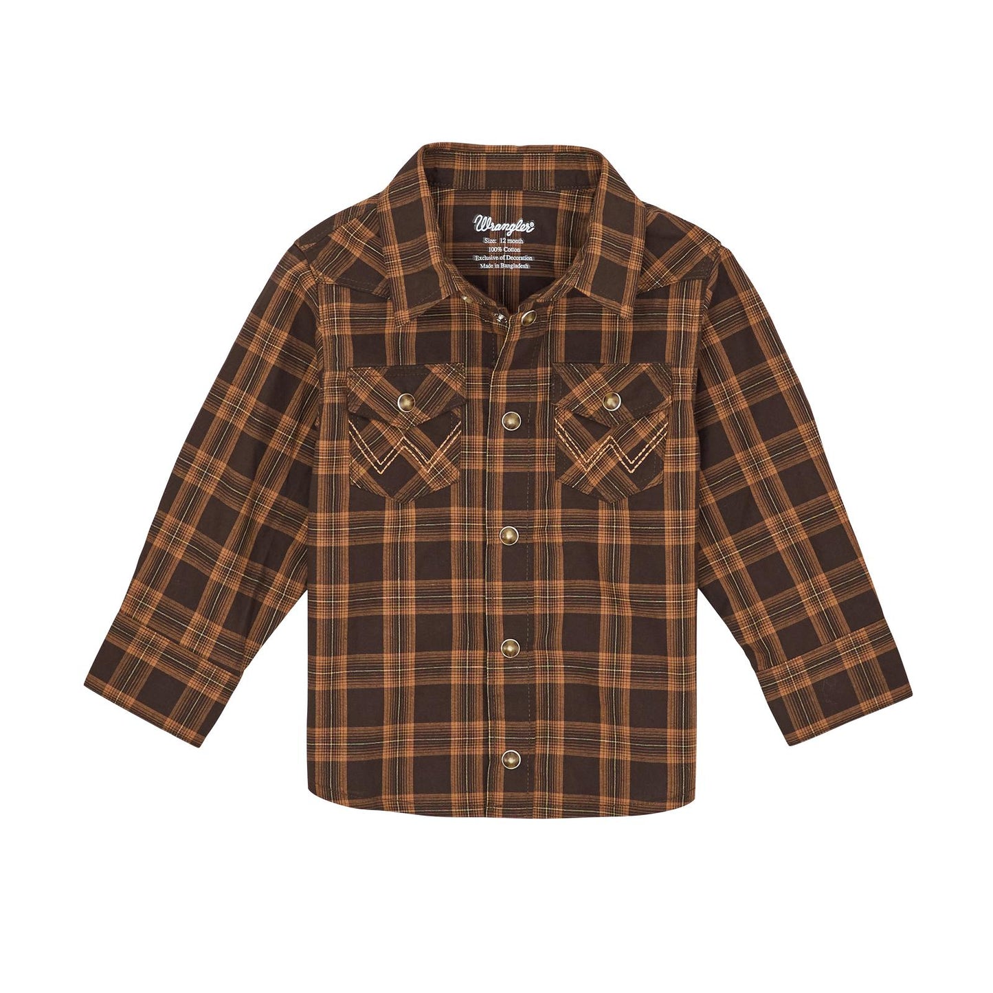Wrangler Baby Boy Long Sleeve Shirt - Brown