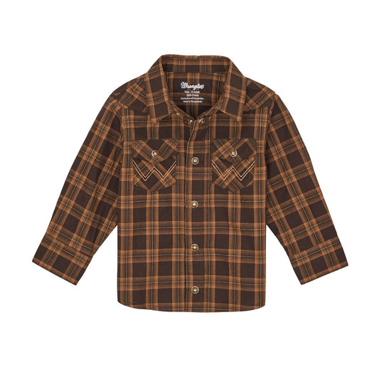 Wrangler Baby Boy Long Sleeve Shirt - Brown