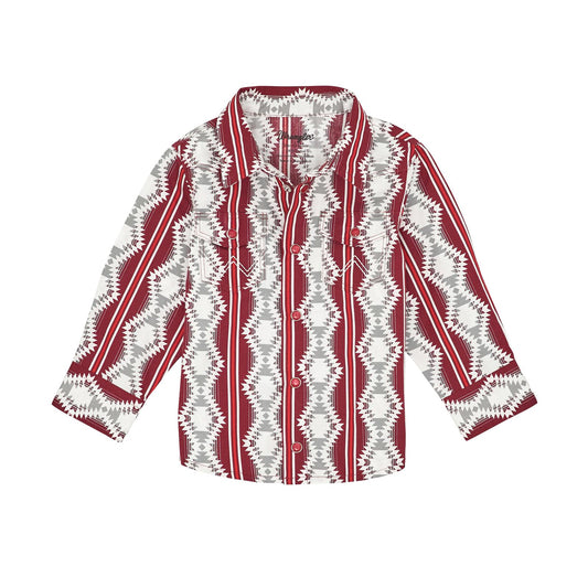 Wrangler Baby Boy Long Sleeve Shirt - Red Multi
