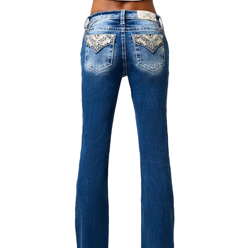 Miss Me Women's Mid Rise Brockman Boot Cut Jean