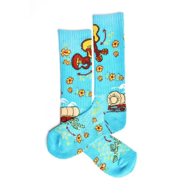 Lucky Chuck Fringe Nudie Turquoise Performance Socks