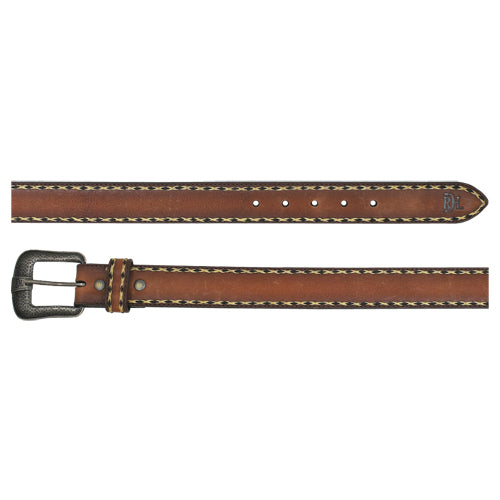 Red Dirt Hat Co Men's Belt Brown Saddle Tan with Braid Detail