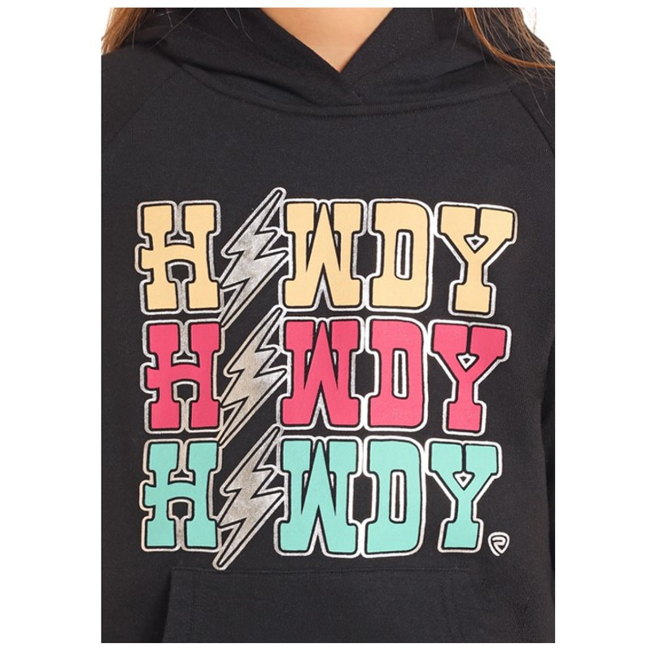Rock & Roll Girl's Scenery Long Sleeve Howdy Hoodie - Black