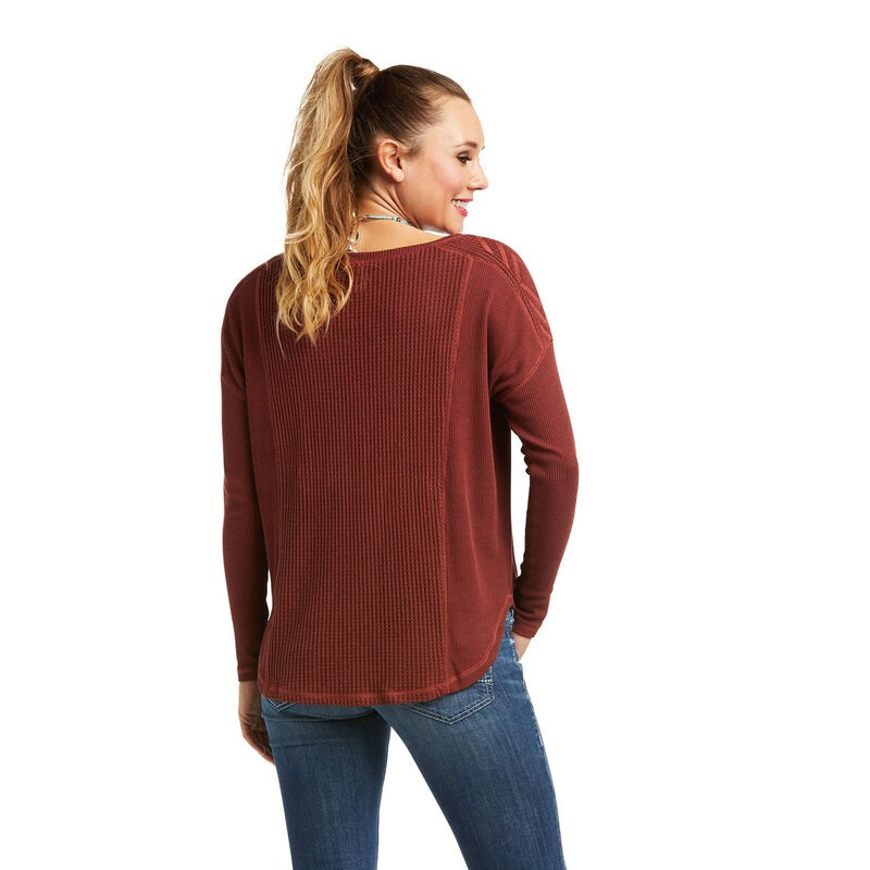 Ariat Women's Everyday LS Top Cherry Mahogany
