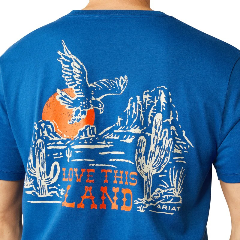 Ariat Men's Mo Ab Eagle Tee Shirt-Royal Blue