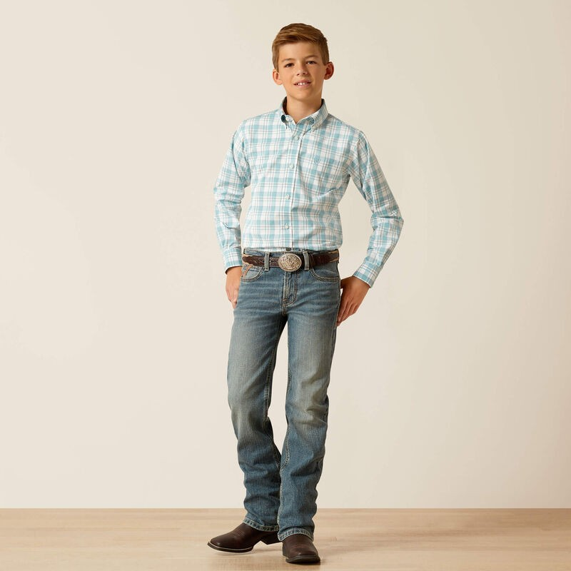 Ariat Boy's Edward Classic Fit Shirt - Dark Blue