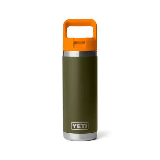 YETI Rambler 532 mL Water Bottle with Straw Cap - Olive/King Crab Orange