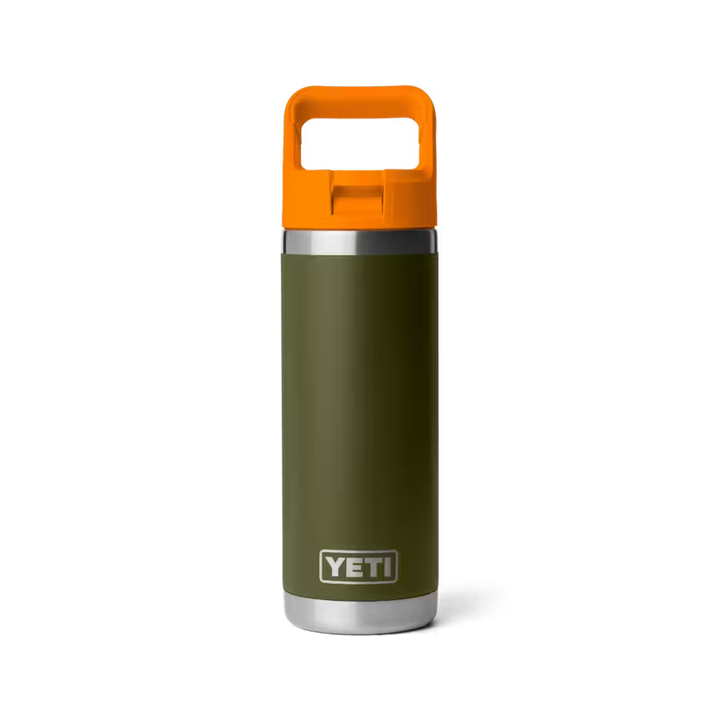 YETI Rambler 532 mL Water Bottle with Straw Cap - Olive/King Crab Orange