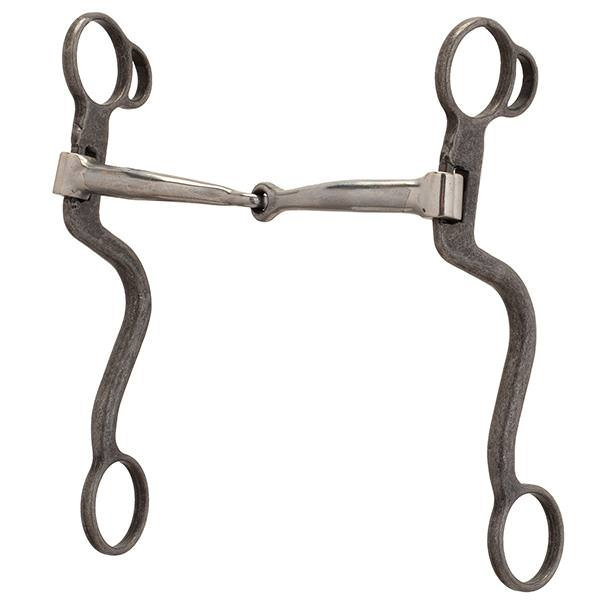 Weaver Professional S Shank 7" Cheek Buffed Black Snaffle Bit