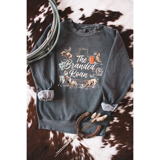 The Branded Roan Rodeo Days Crewneck-Pepper - Irvine Tack & Western Wear