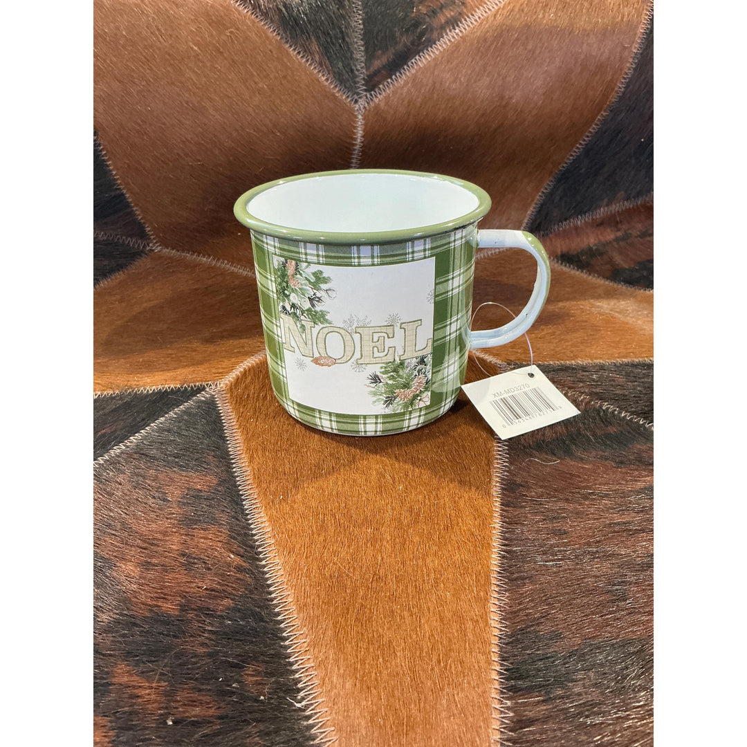 Christmas Metal Enamel Mug 4"-NOEL