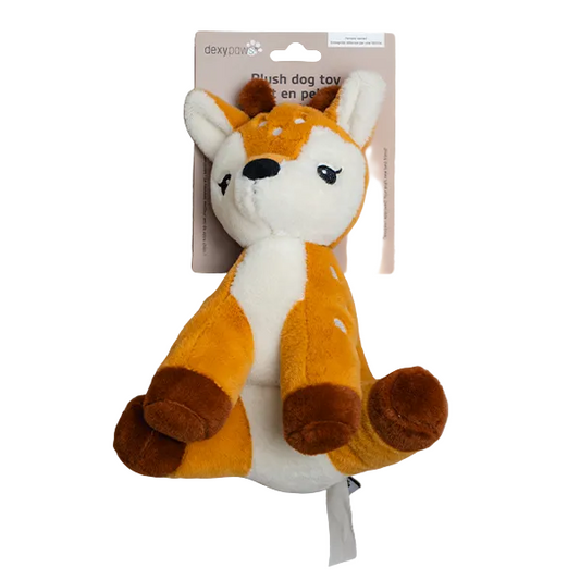 Dexypaws Dog Toy Plush Play Fawn