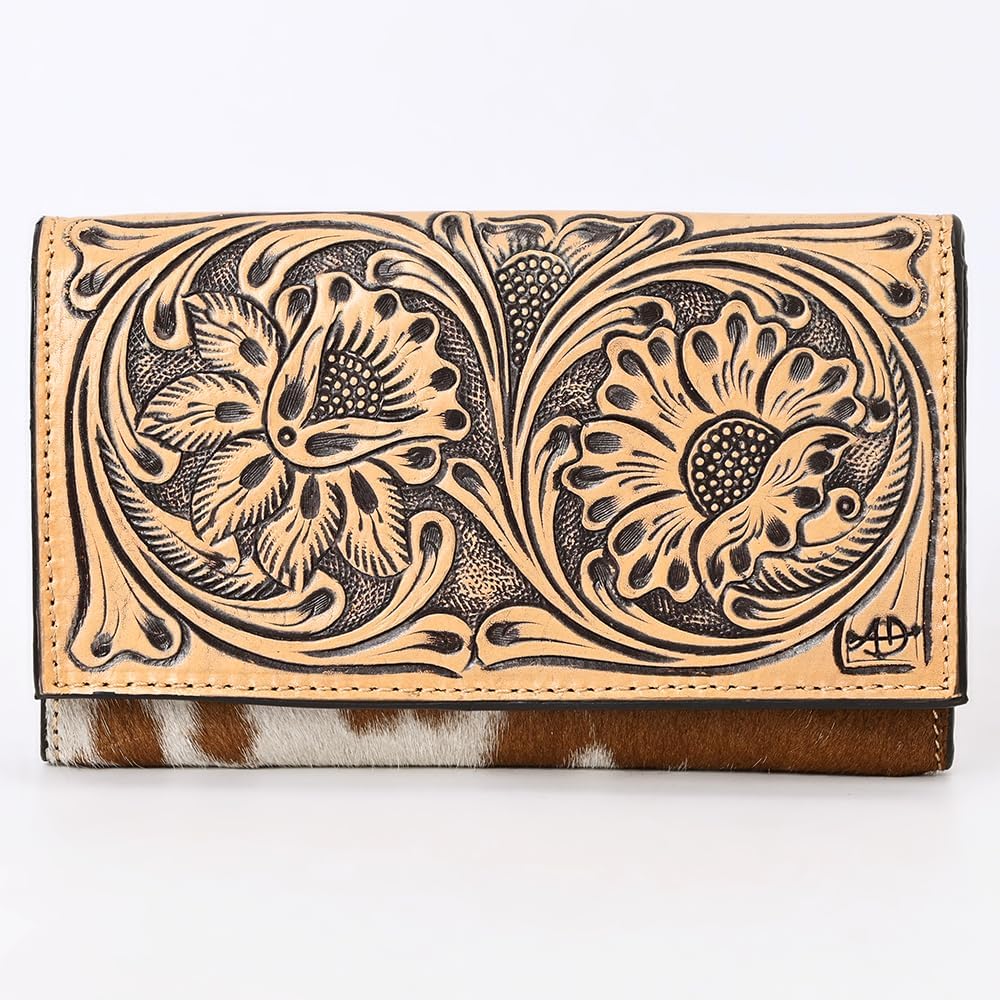 American Darling Women's Hand Tooled Hair on Leather Western Bag