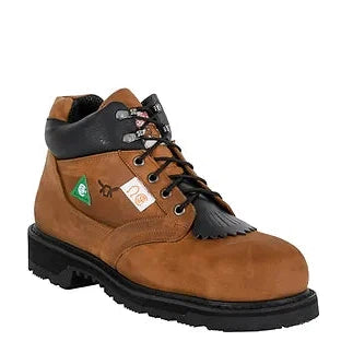 Brahma Men's Lace Work Boots - Copper Crazy Horse