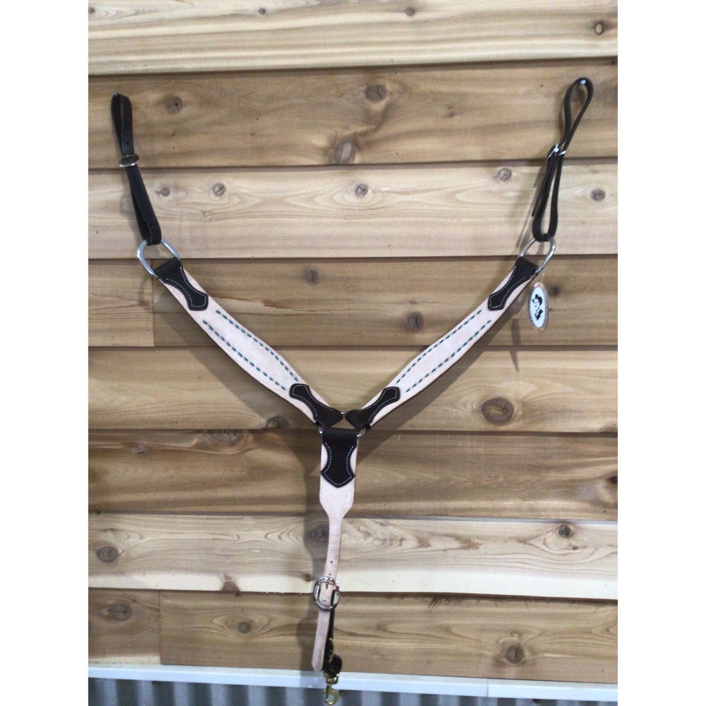 San Saba 2" Shaped R/O Breast Collar with Buckstitch-Chocolate Leather