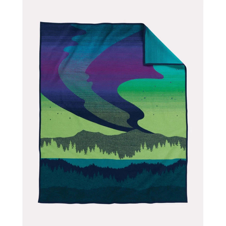 Jacquard Napped Robe - Northern Lights - Dark Blue