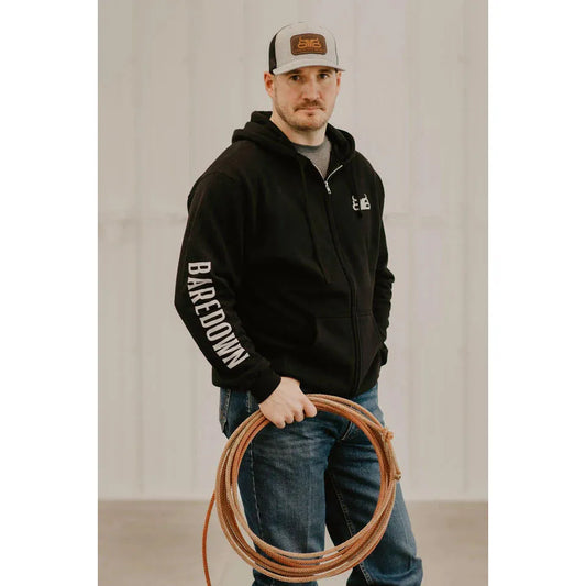 Baredown Brand Unisex Zip Up Hoodie/Sweater - Black