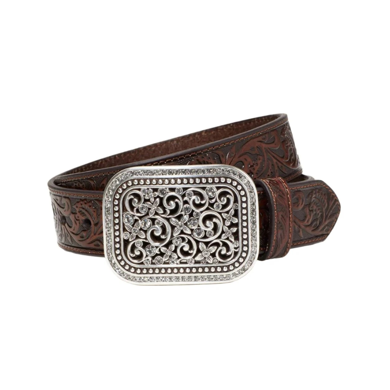 Ariat Women's RS Filligree Belt- Medium Brown