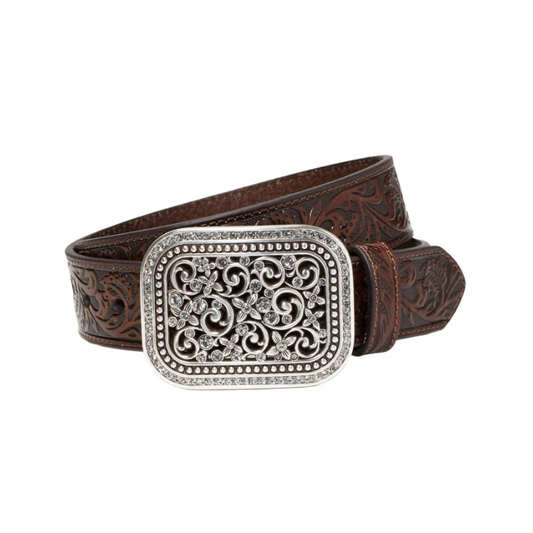 Ariat Women's RS Filligree Belt- Medium Brown