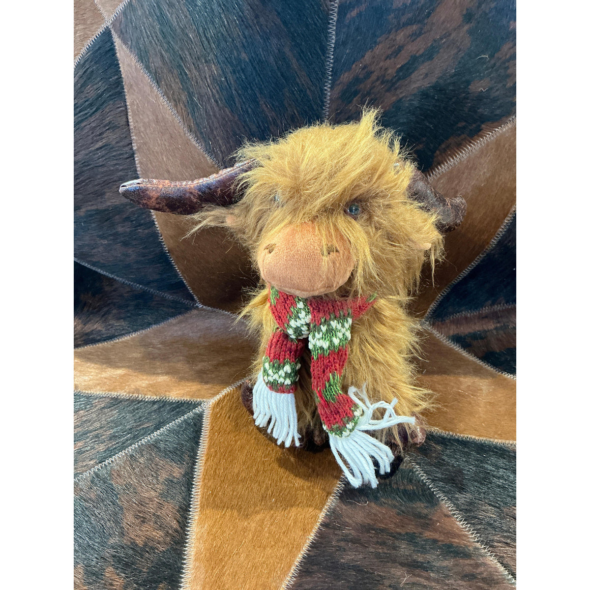 Christmas Plush Sitting Cow 9.5"