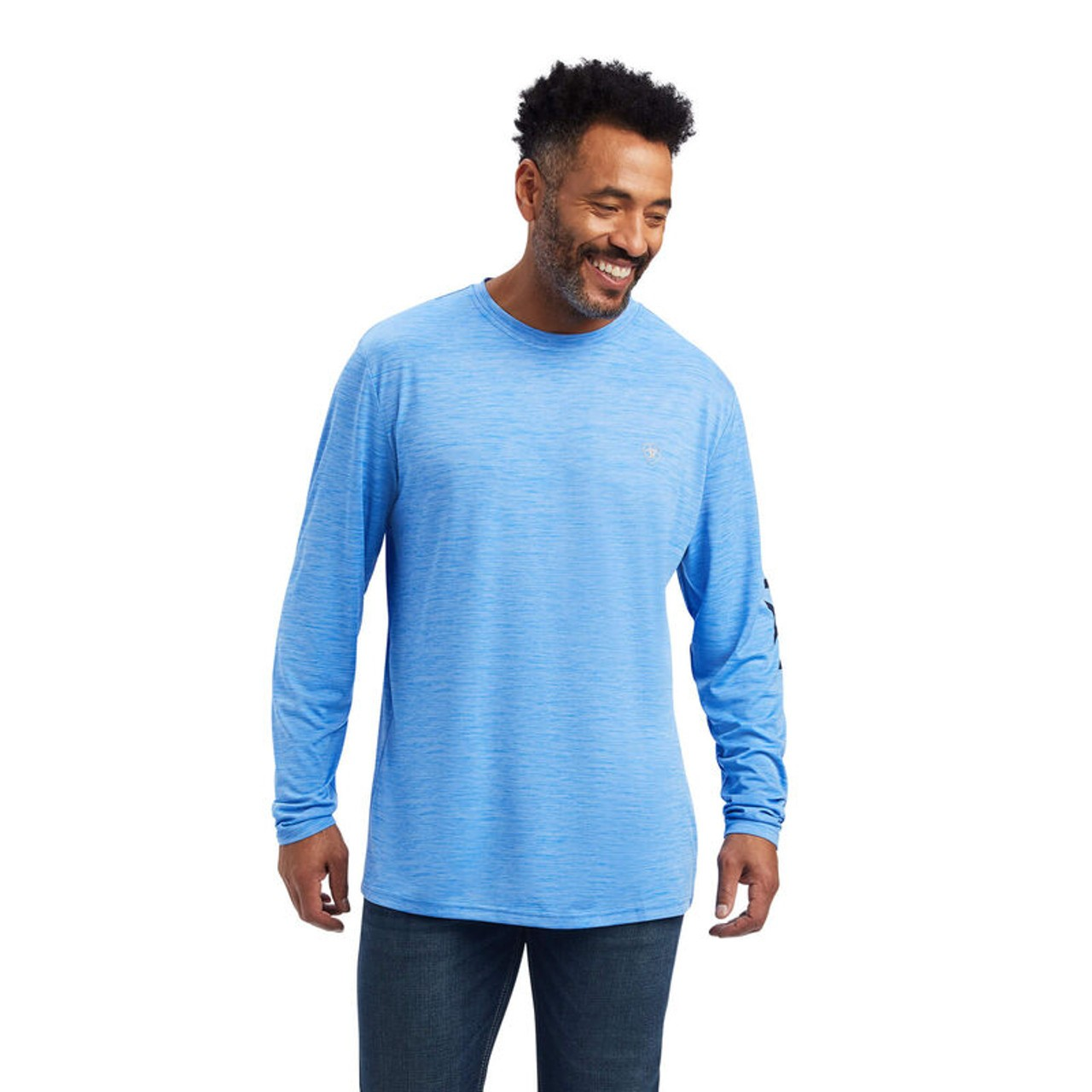 Ariat Men's Charger Loge Long Sleeve Shirt - Aegean Blue
